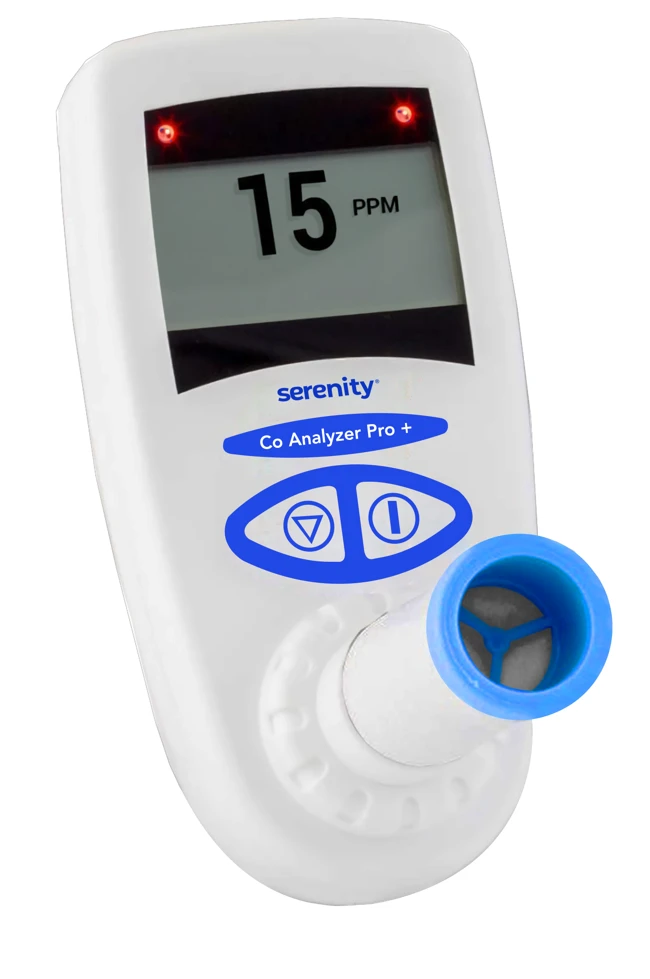 Serenity CO Analyser PRO, alat genggam pengukur karbon monoksida dalam napas