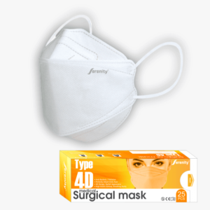 Serenity White Medical Face Mask 4D