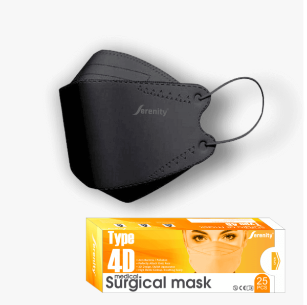 Serenity black medical facemask 4D