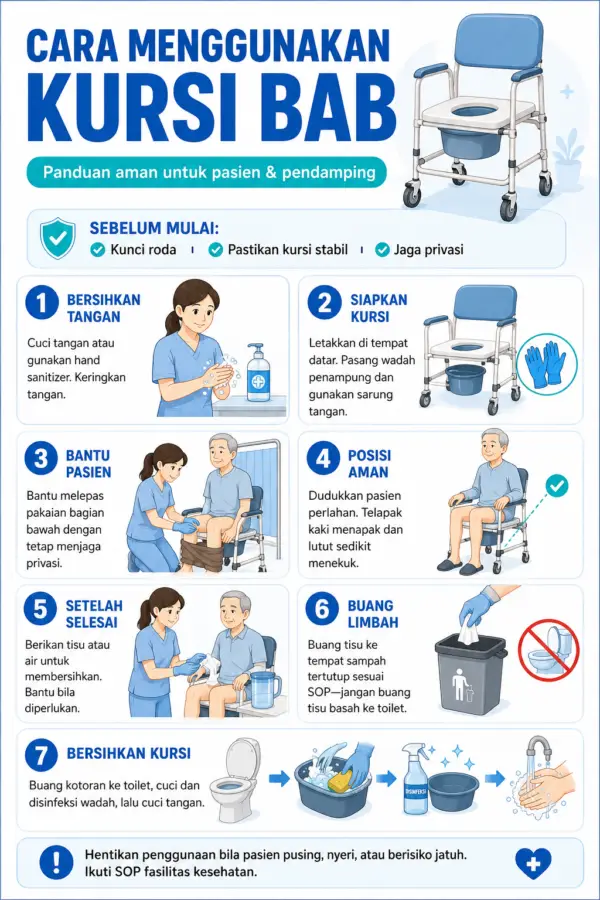 Instructions for using a commode chair