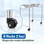 4 roda 2 inch Bowl Stand Double rumah sakit Serenity SRE1301