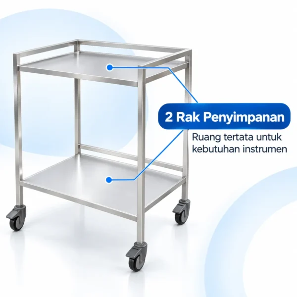 Dua rak pada Instrument Trolley Serenity SRT0401