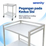 Pegangan pada kedua sisi trolley 2 racks serenity SRT0401