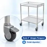 roda 3 inch dengan pengunci trolley serenity SRT0401