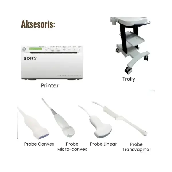 Mesin USG Color Doppler Serenity STAR V dengan layar 15 inci aksesories