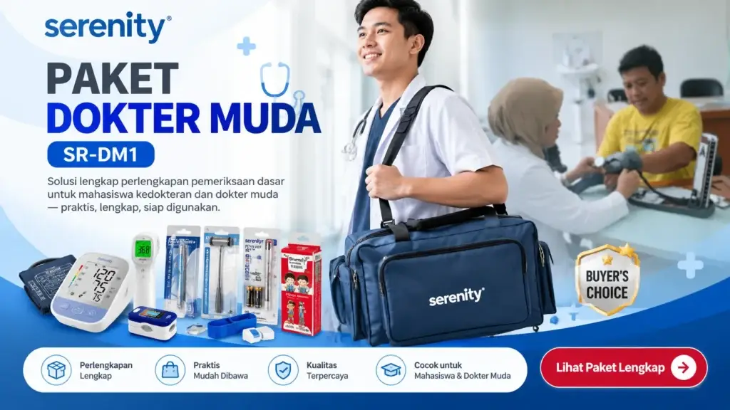 dokter muda sedang membawa tas serenity