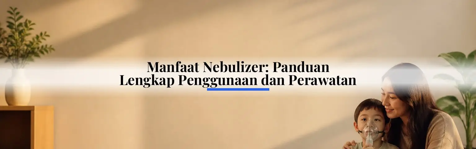 gambar seorang ibu dan anak yang sedang mengunakan nebulizer